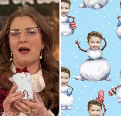 drew barrymore, drew barrymore show, personalized custom gift wrapping paper