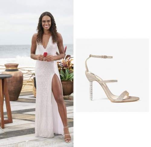michelle young, the bachelorette, embellished sandals, finale