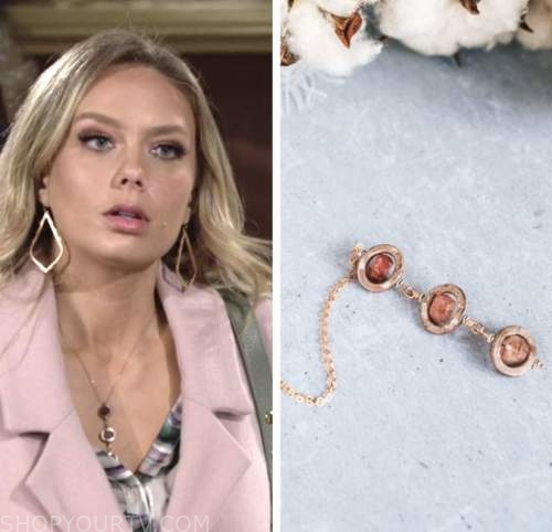 abby newman, melissa ordway, the young and the restless, pink stone necklace