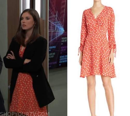 General Hospital: December 2021 Willow's Orange Print Dress | Fashion ...