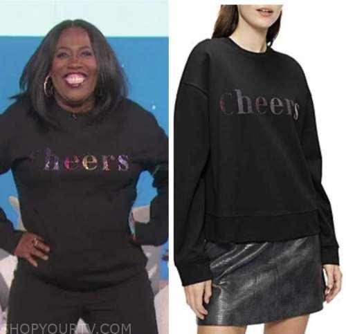 The Talk: January 2022 Sheryl Underwood's Black Cheers Sweater ...
