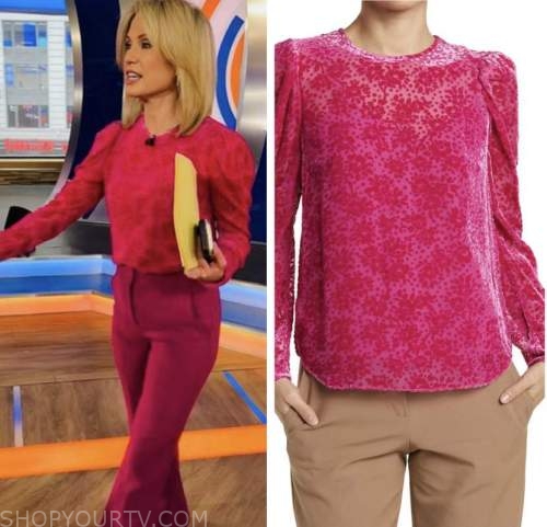 Good Morning America: January 2022 Amy Robach's Pink Floral Velvet ...