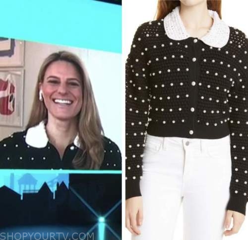 brooke jaffe, e! news, daily pop, black pearl cardigan sweater