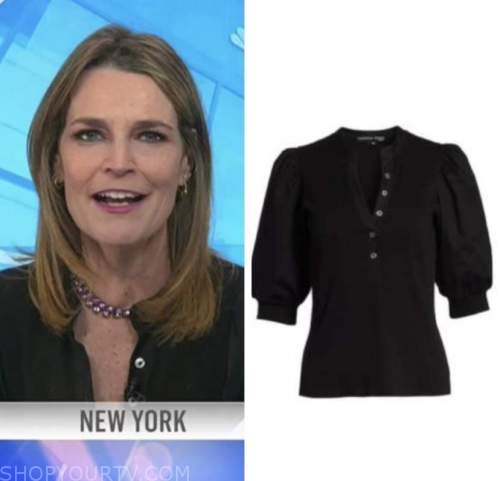 The Today Show: January 2022 Savannah Guthrie's Black Puff Sleeve Top ...