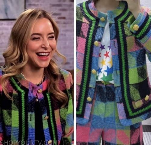 the today show, jenny mollen, multicolor tweed jacket