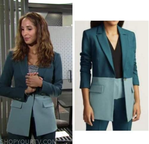 The Young and the Restless: January 2022 Lily Winters's Teal Colorblock ...