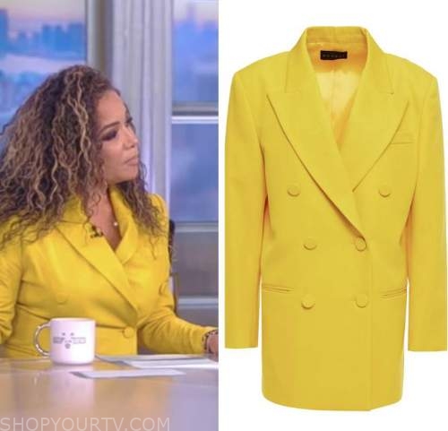 the view, sunny hostin, yellow double breasted blazer