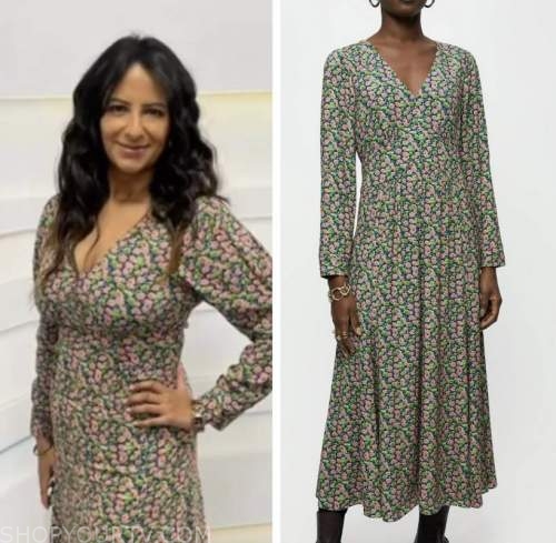 good morning britain, floral midi dress, ranvir singh