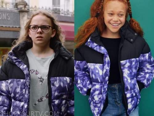 hæk svamp Skrøbelig The Beaker Girls: Season 1 Episode 3 Jess' Black & Purple Puffer Jacket |  Shop Your TV