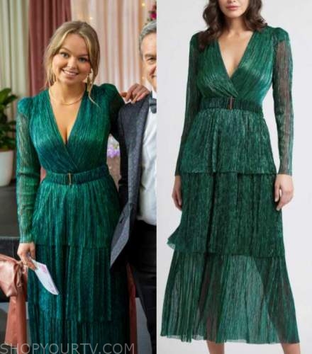 Neighbours: January 2022 Harlow's Green V Neck Pleated Maxi Dress ...