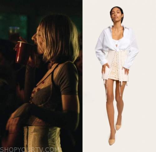 Euphoria: Season 2 Episode 1 Maddy's Black Embellished Lace Up Sandals