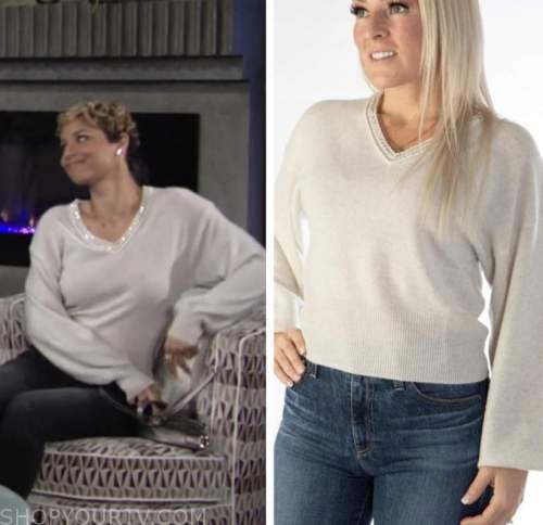 elena dawson, brytni sarpy, the young and the restless, ivory embellished sweater