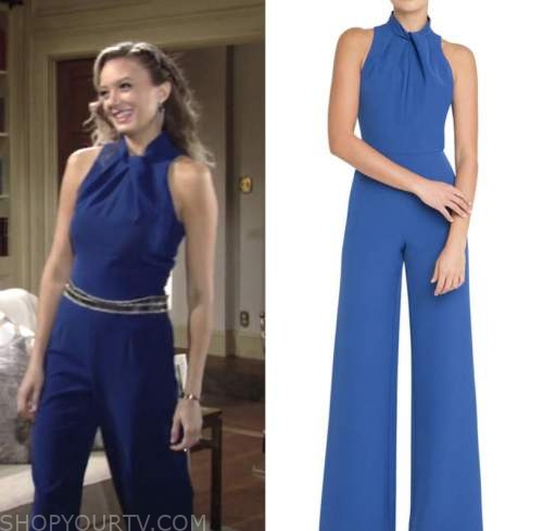 The Young and the Restless: February 2022 Abby Newman's Blue Jumpsuit ...