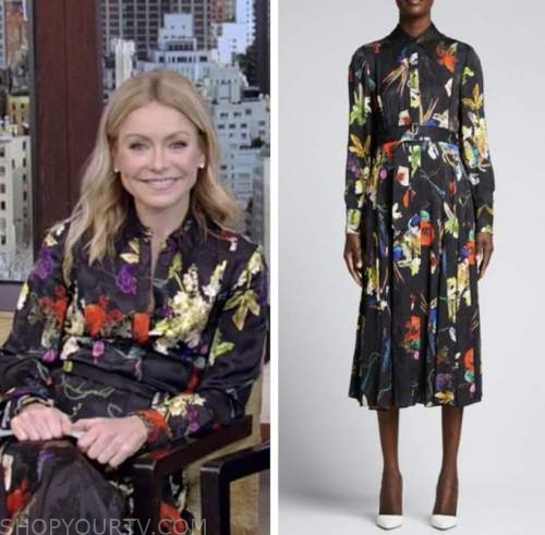 Live with Kelly and Ryan: February 2022 Kelly Ripa's Black Floral Midi ...