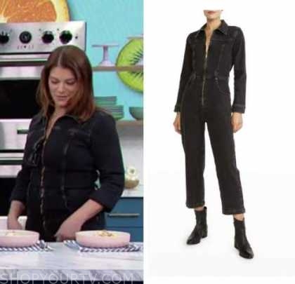 gail simmons, the good dish, denim zipper jumpsuit