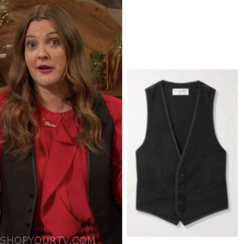 drew barrymore, drew barrymore show, black vest