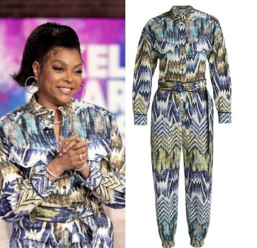 taraji p. henson, the kelly clarkson show, chevron jumpsuit