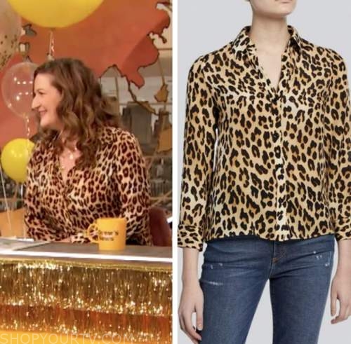 ana gasteyer, leopard shirt, drew barrymore show