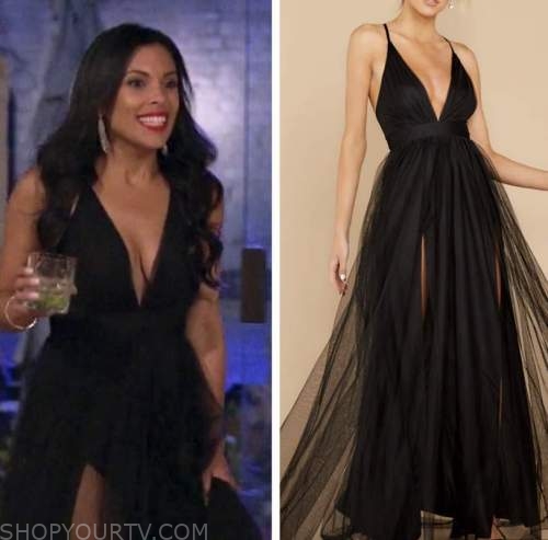 mara agreat, the bachelor, black tulle gown dress