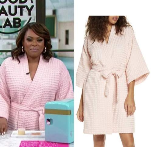 the good dish, jamika pessoa, pink waffle knit robe