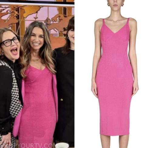 daneille schneider, drew barrymore show, pink dress