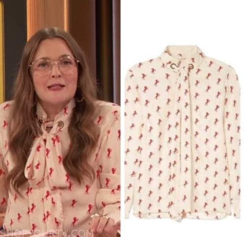 drew barrymore, drew barrymore show, horse print shirt