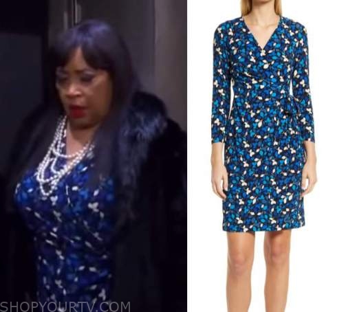 Days Of Our Lives: February 2022 Paulina's Blue Floral Wrap Dress ...