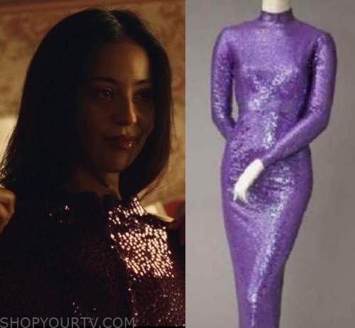 Euphoria: Season 2 Episode 7 Maddy's Purple Sequin Dress