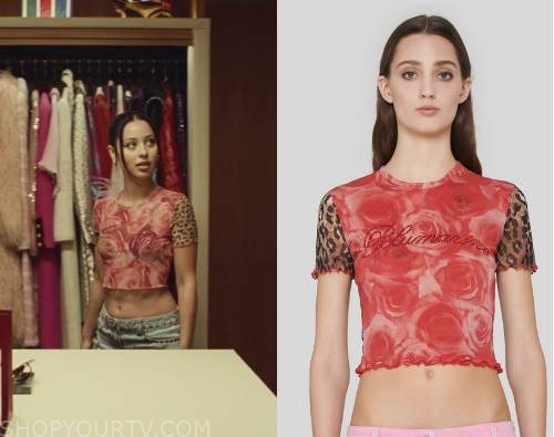Euphoria: Season 2 Episode 2 Maddy's Rose and Leopard Print Tee
