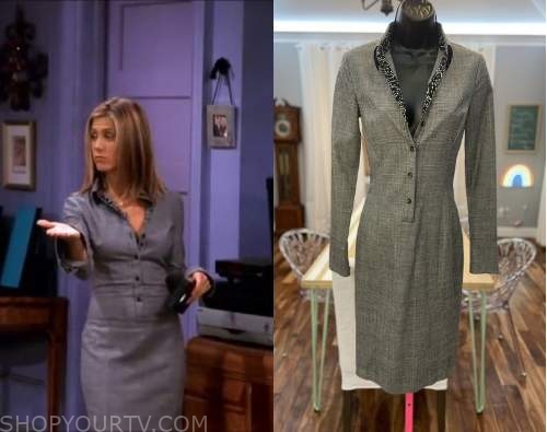 Rachel Green Short Gray Dress Friends Outfits