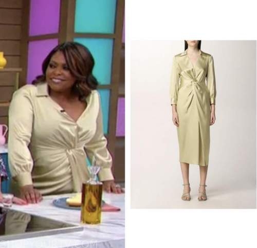 The Good Dish: March 2022 Jamika Pessoa's Lime Green Satin Twist Dress ...