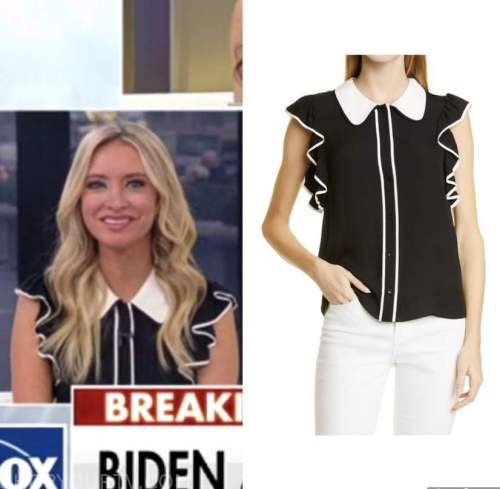 outnumbered, kayleigh mcenany, black and white contrast trim top