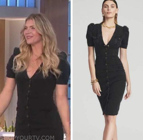 The Talk: March 2022 Amanda Kloots's Black Denim Dress | Shop Your TV