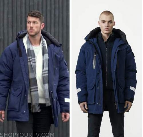 clayton echard, the bachelor, blue parka jacket