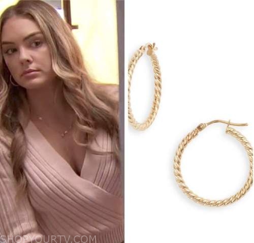 susie evans, the bachelor, gold hoop earrings