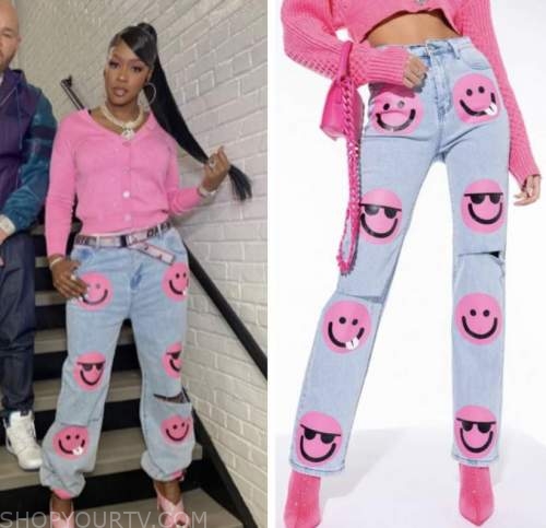 pink smiley face jeans