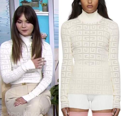 the today show, emilia jones, white turtleneck sweater
