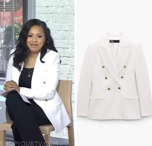 The Today Show: March 2022 Sheinelle Jones's White Double Breasted ...