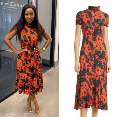 makho ndlovu, the today show, red floral midi dress
