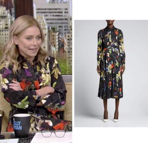 Live with Kelly and Ryan: March 2022 Kelly Ripa's Black Floral Midi ...