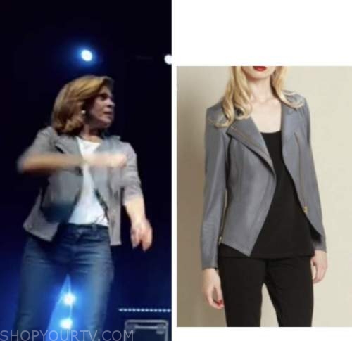 hoda kotb, the today show, grey moto leather jacket