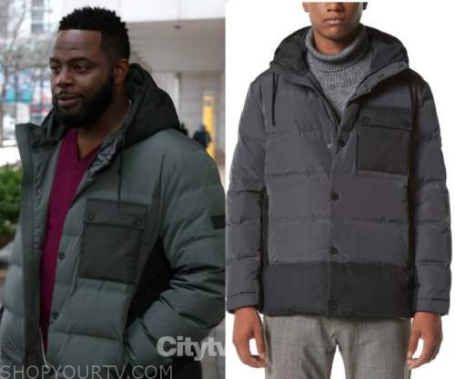Chicago Med: Season 7 Episode 16 Grey Hooded Puffer Jacket | Shop Your TV