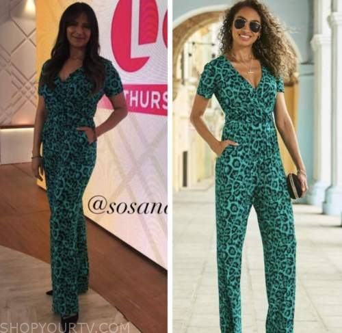 Good Morning Britain: April 2022 Ranvir Singh's Teal Leopard Jumpsuit ...