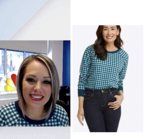 dylan dreyer, the today show, teal gingham sweater