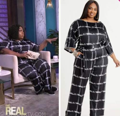 The Real: April 2022 Loni Love's Black and White Grid Windowpane ...