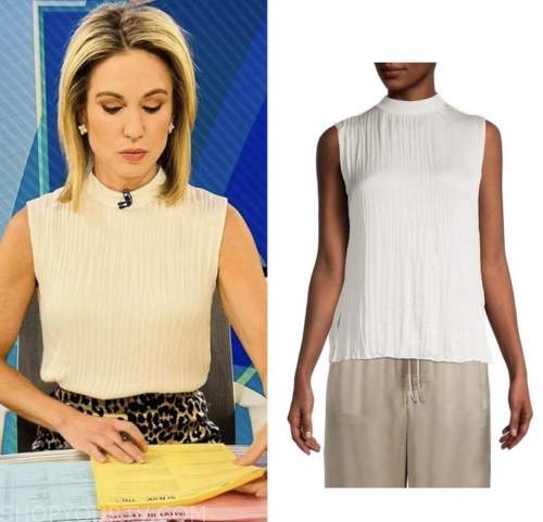 Good Morning America: April 2022 Amy Robach's White Mock Neck Top ...