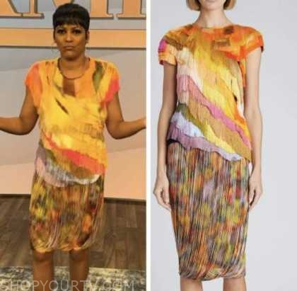 tamron hall, tamron hall show, multicolor fringe dress