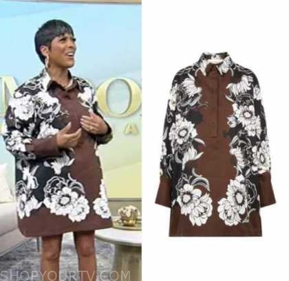 tamron hall, brown shirt dress, tamron hall show