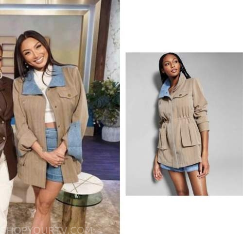 jeannie mai, the real, beige utility jacket