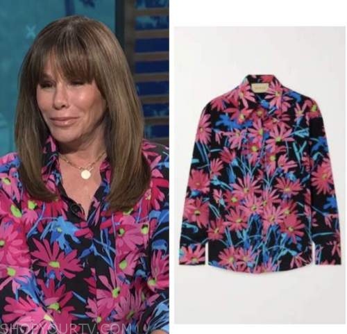 melissa rivers, E! news, daily pop, pink and blue floral shirt